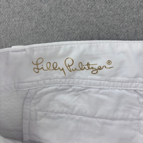 Lilly Pulitzer Callahan Shorts Womens 2 White Textured Cotton Resort Preppy - Picture 5 of 10